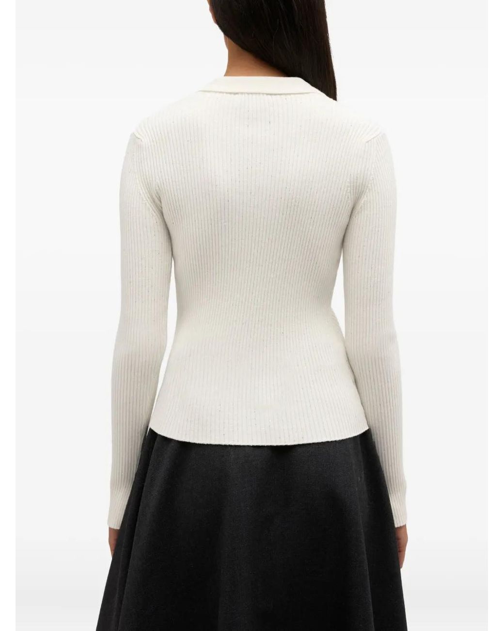Ganni Geribbelde Poloshirts Met Knopen in het White