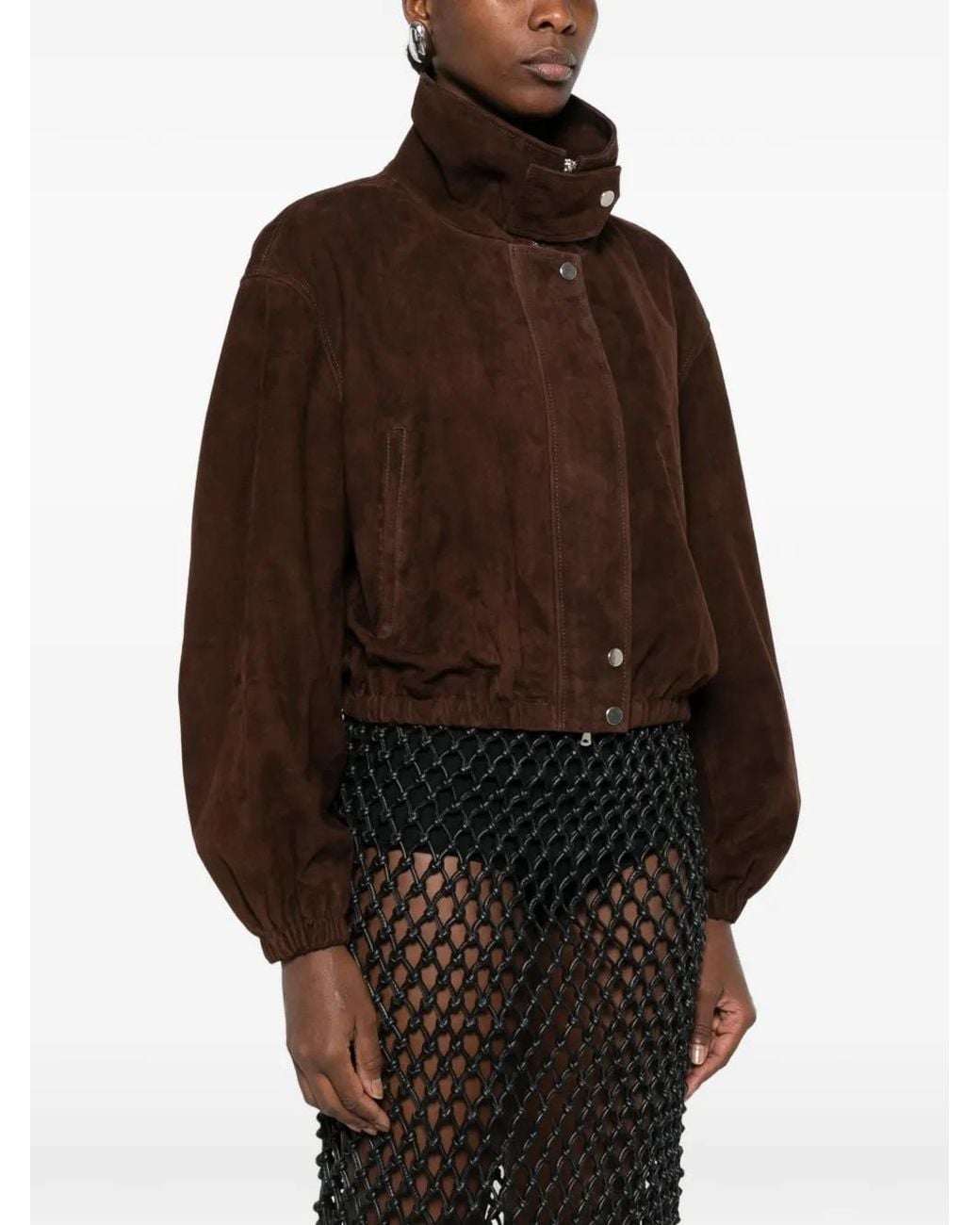 Nour Hammour Brown Pia Suede Jacket