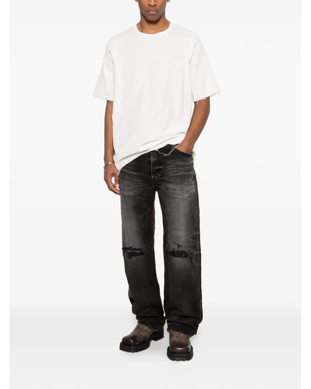 Mastercraft Union White Ripped Trousers for men