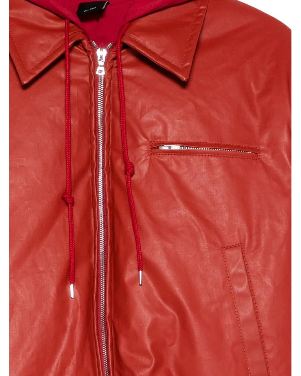 MERYLL ROGGE Red Hooded Zip Coat