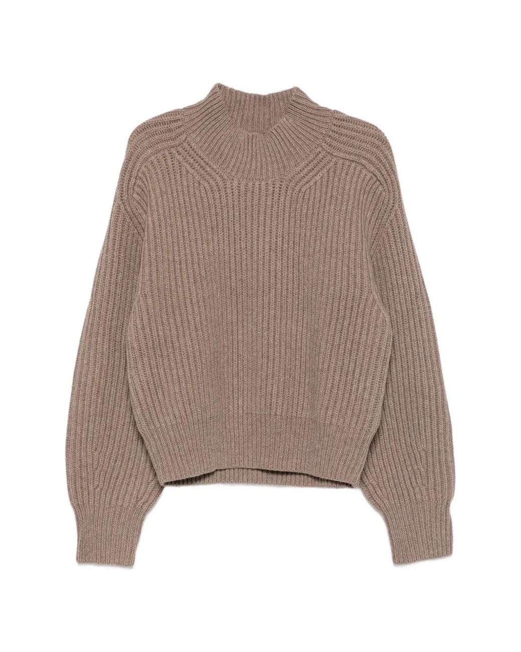 Soeur Brown Flamand Ribbed-Knit Sweater