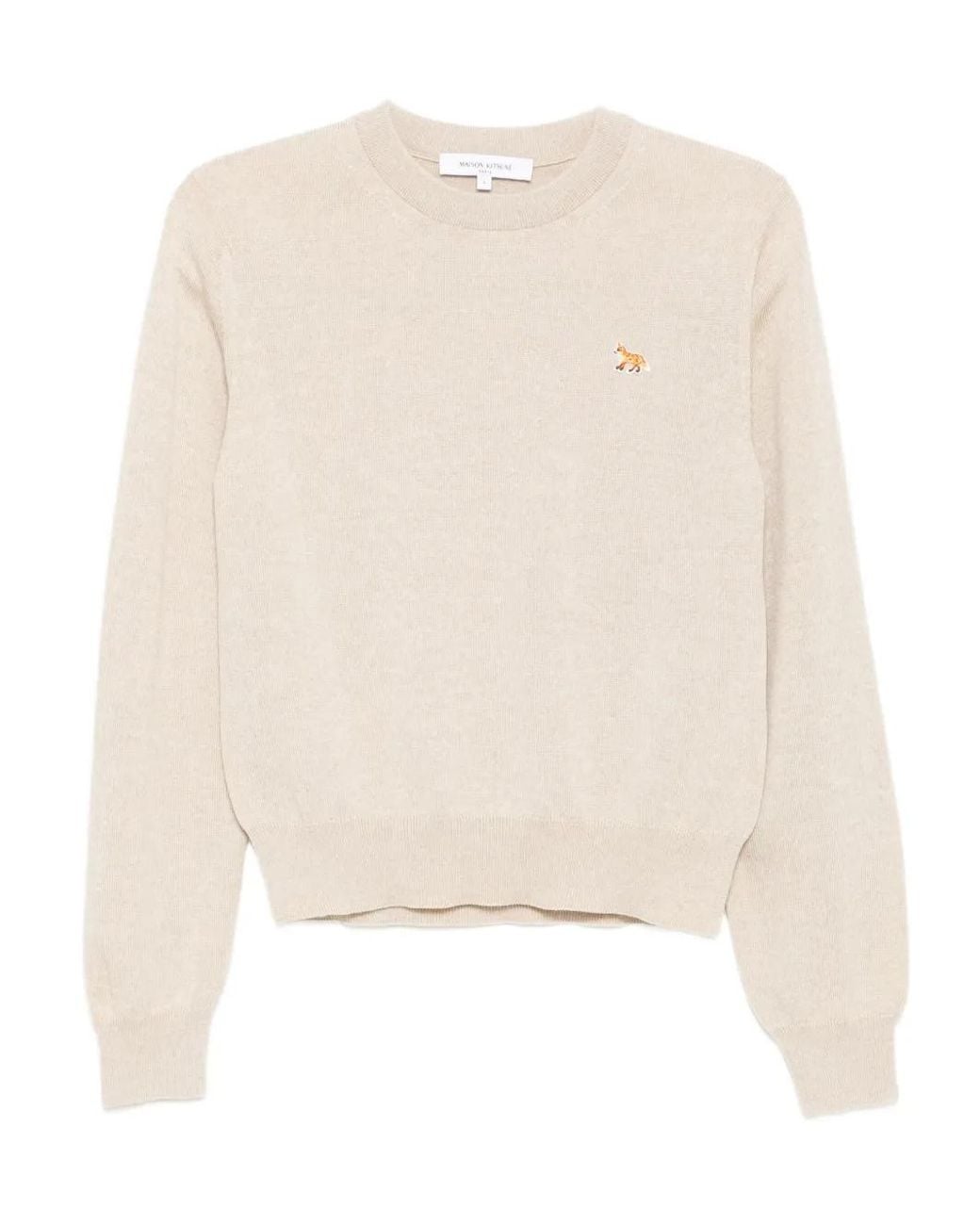 Maison Kitsuné Natural Embroidered-Logo Jumper