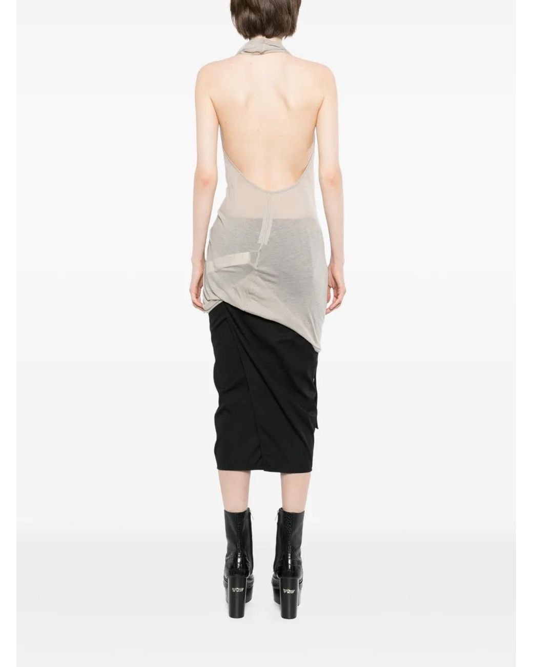 Rick Owens White Sunburn Halter Tahnk Top