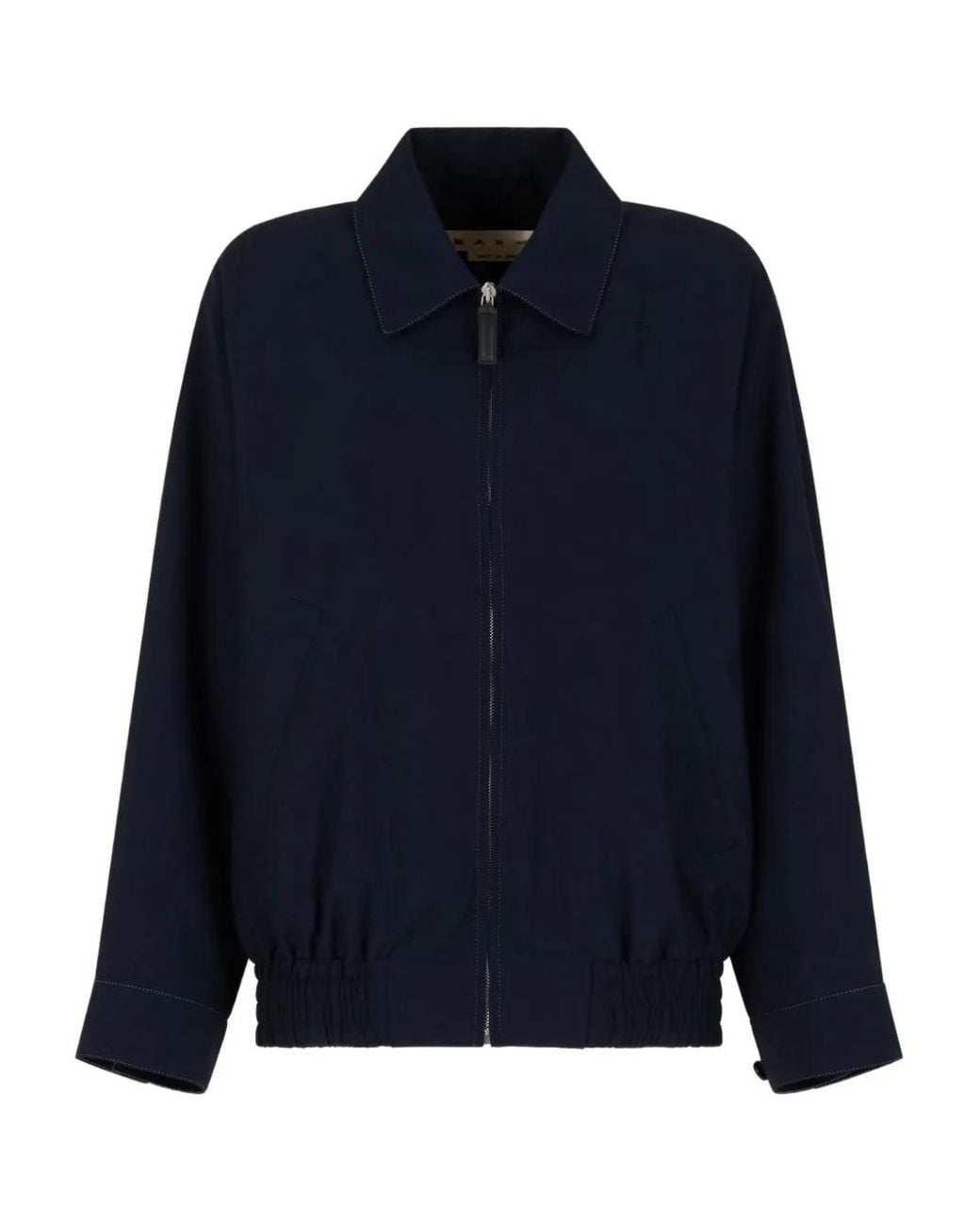 Marni Blue Zip-Up Bomber Jacket