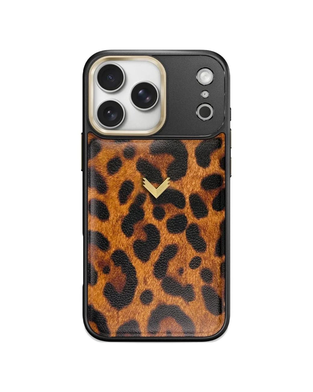 Velante Black Leopard-Print Leather Iphone Pro Max Case
