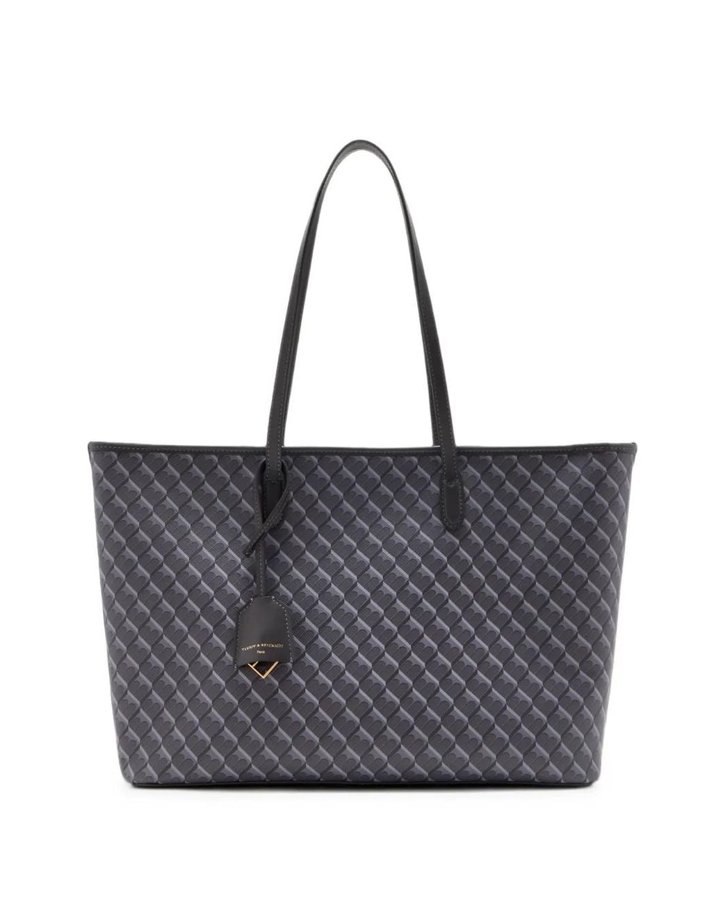 Tammy & Benjamin Black Cabas Zippé À Motif Monogrammé