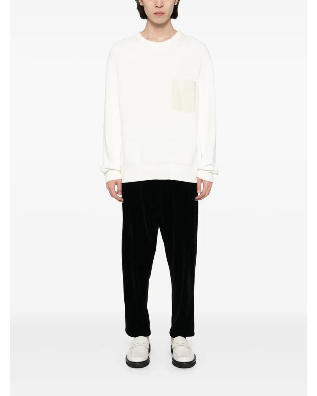 Giorgio Armani Black Chenille Drawstring Trousers for men