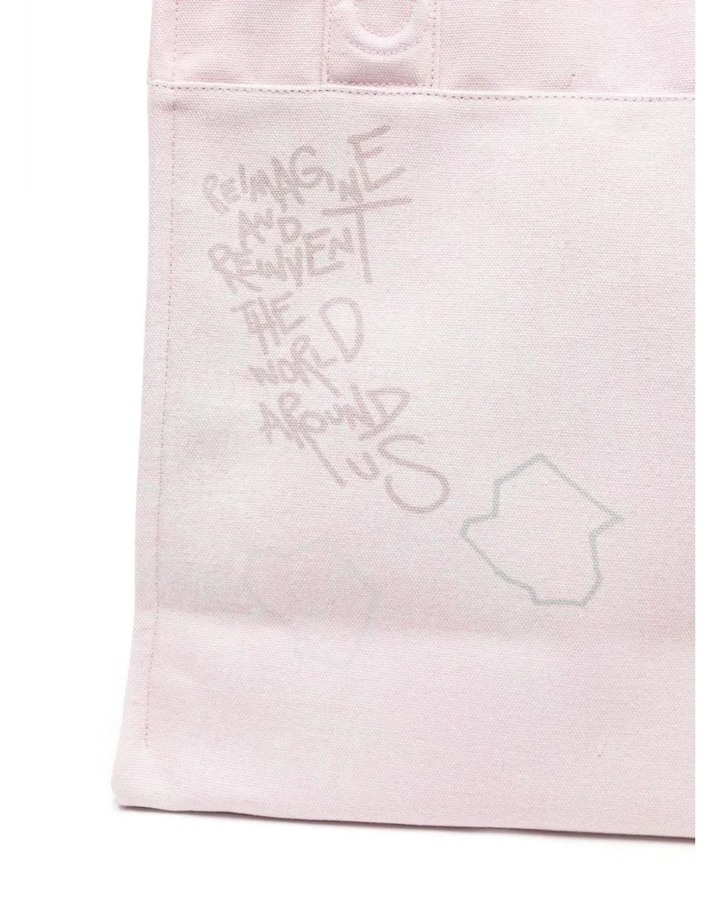 Objects IV Life Pink Logo-Print Cotton Tote Bag