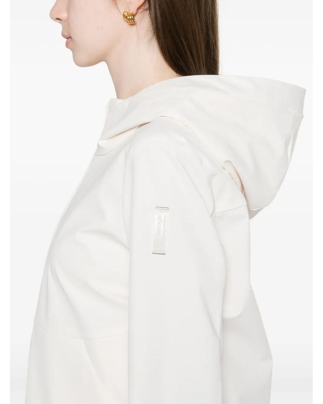 Bomboogie White Hooded Cropped Jacket