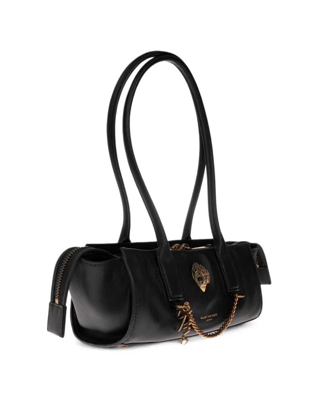 Kurt Geiger Black Sloane East-West Leather Shoulder Bag