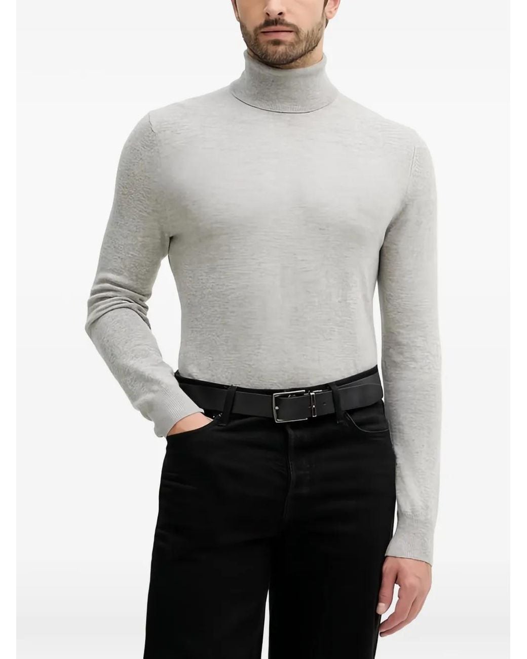 Sisley Gray Roll-Neck Sweater for men