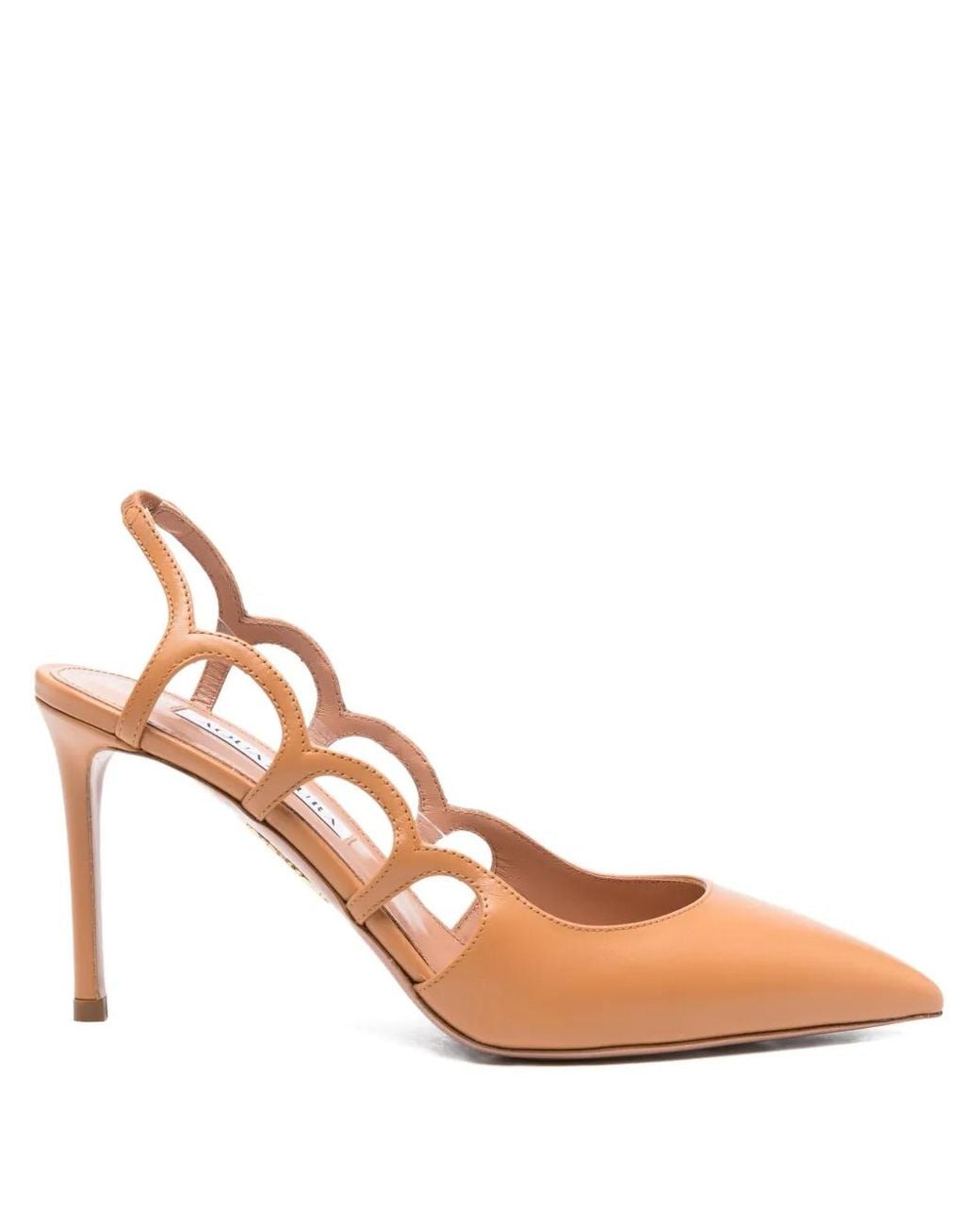 Aquazzura Pink 90Mm Slingback Cut-Out Pumps