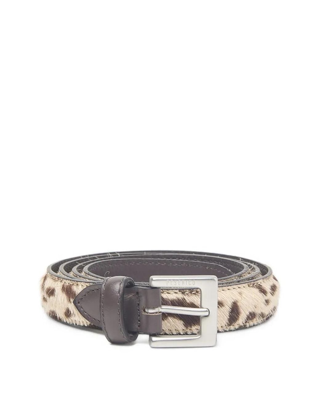 Peserico Gray Buckle-Fastening Leather Belt