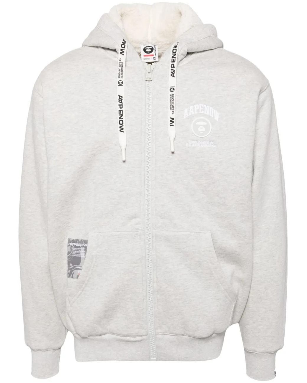 Aape By A Bathing Ape White Logo-Patch Hooded Jacket for men