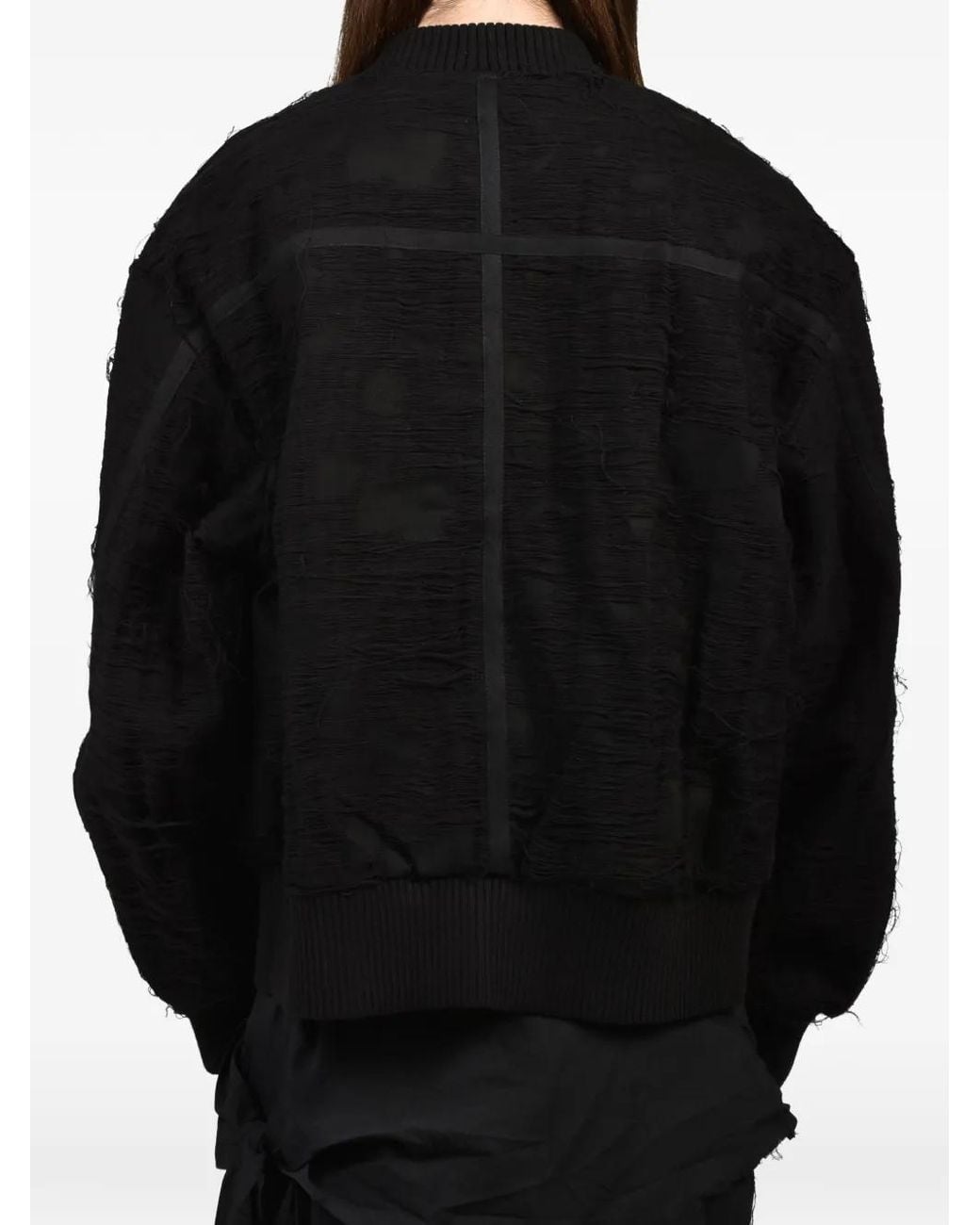 Troubled Waters Black Mummy Distressed Bomber Jacket for men