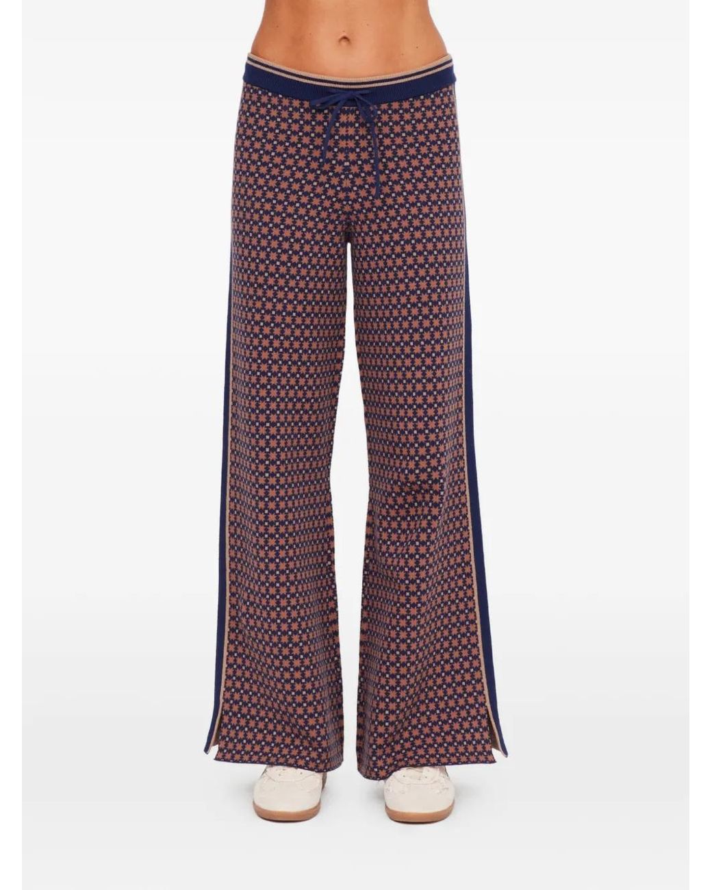The Upside Purple Lumiere Juniper Geometric-Pattern Track Pants