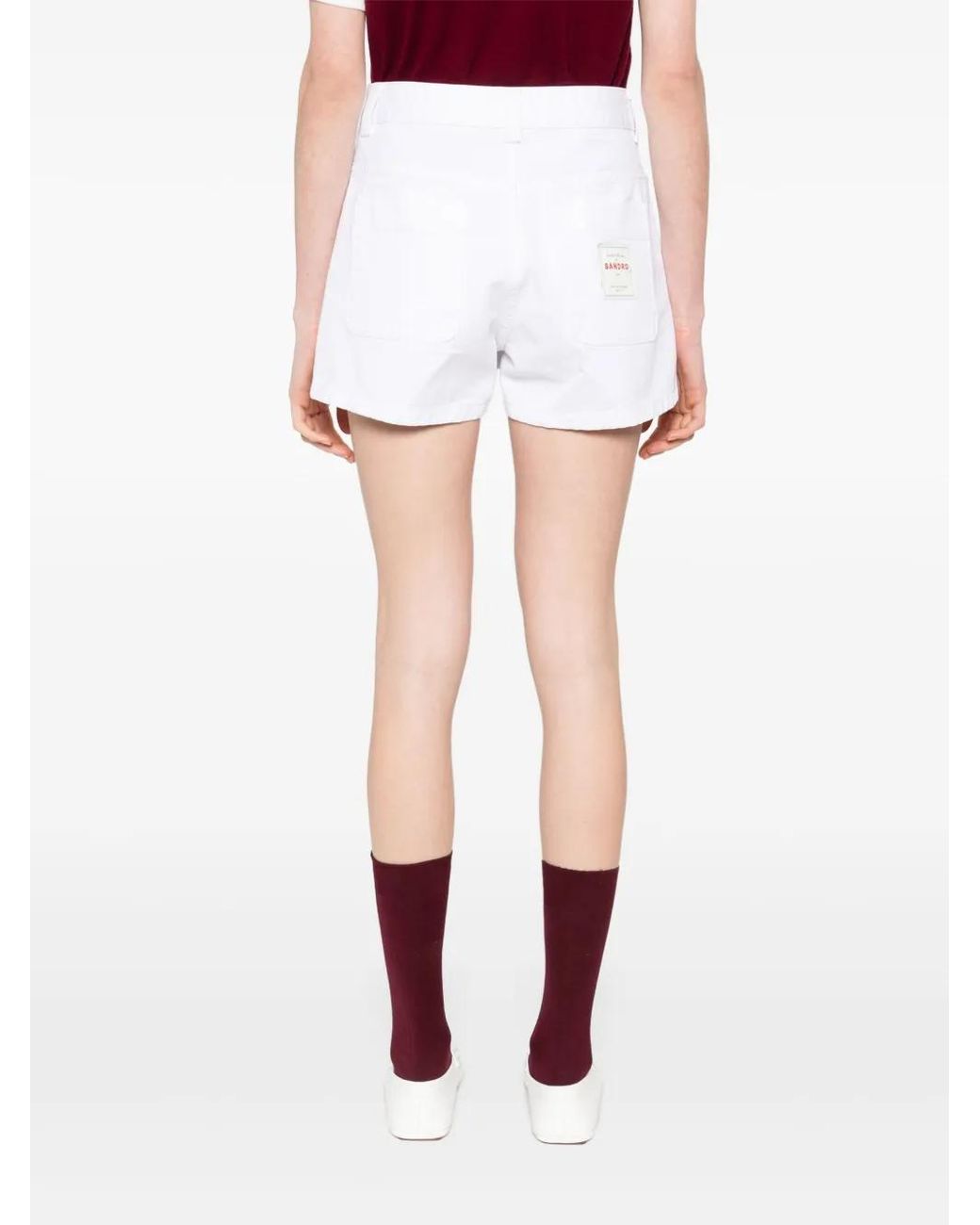 Sandro White High Waist Denim Shorts