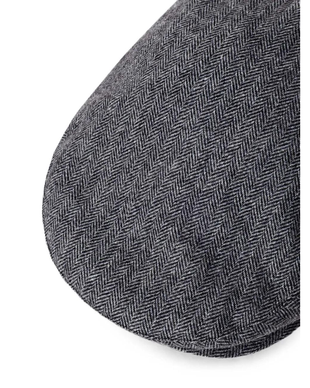 Hackett Gray Herringbone Flat Cap for men