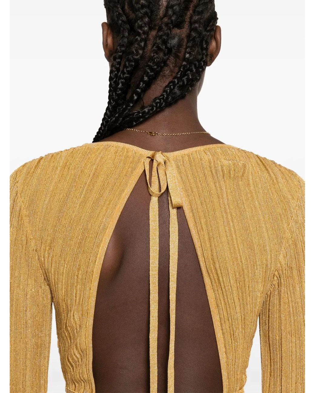 Antonino Valenti Metallic Maxikleid mit V-Ausschnitt