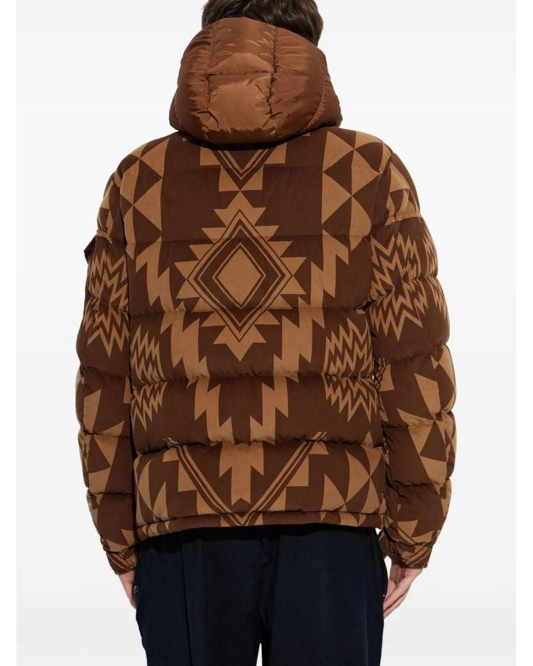 Moncler Brown Boislune Geometric-Patterned Down Jacket for men