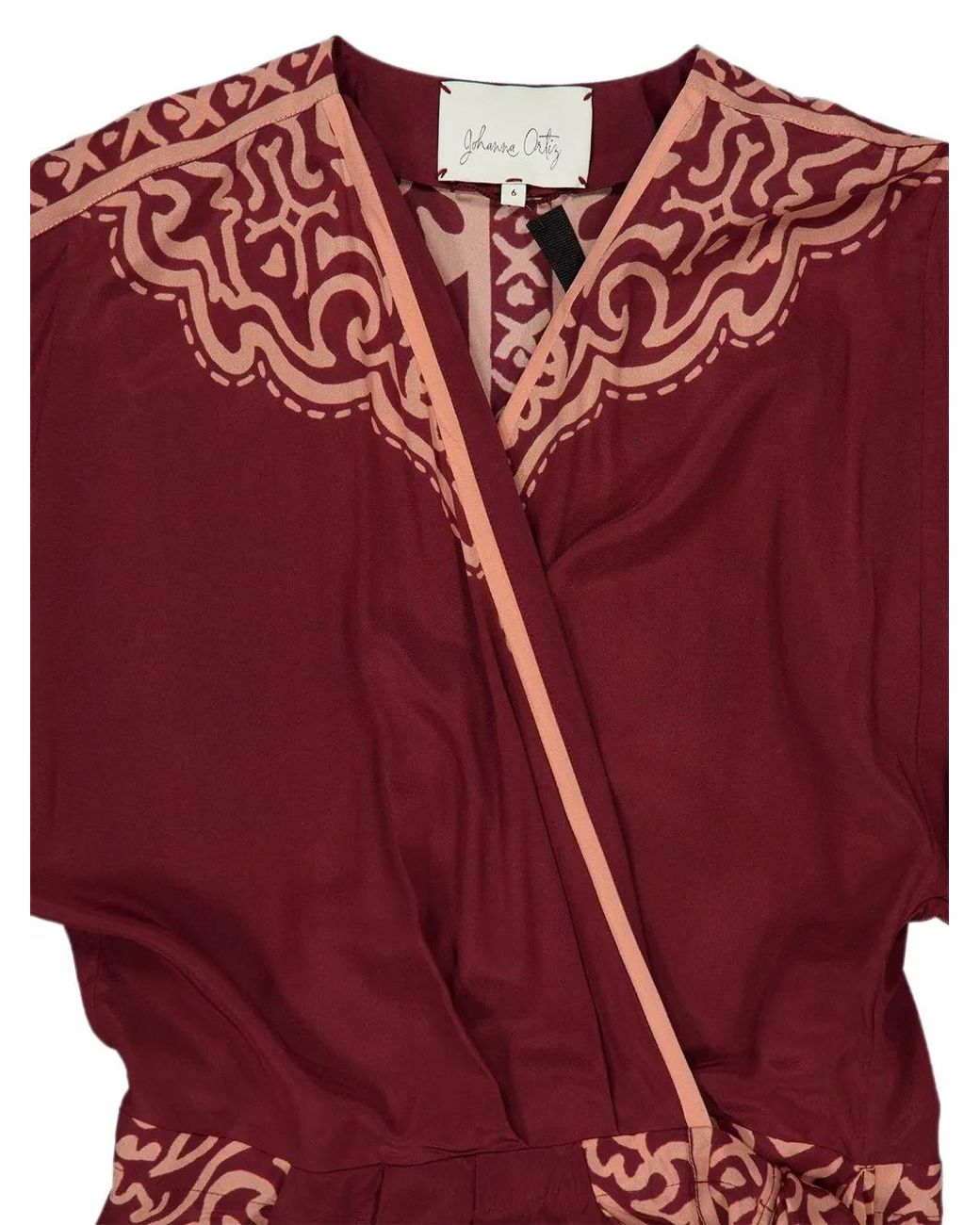 Johanna Ortiz Red Heatborne Wrap Mini Dress