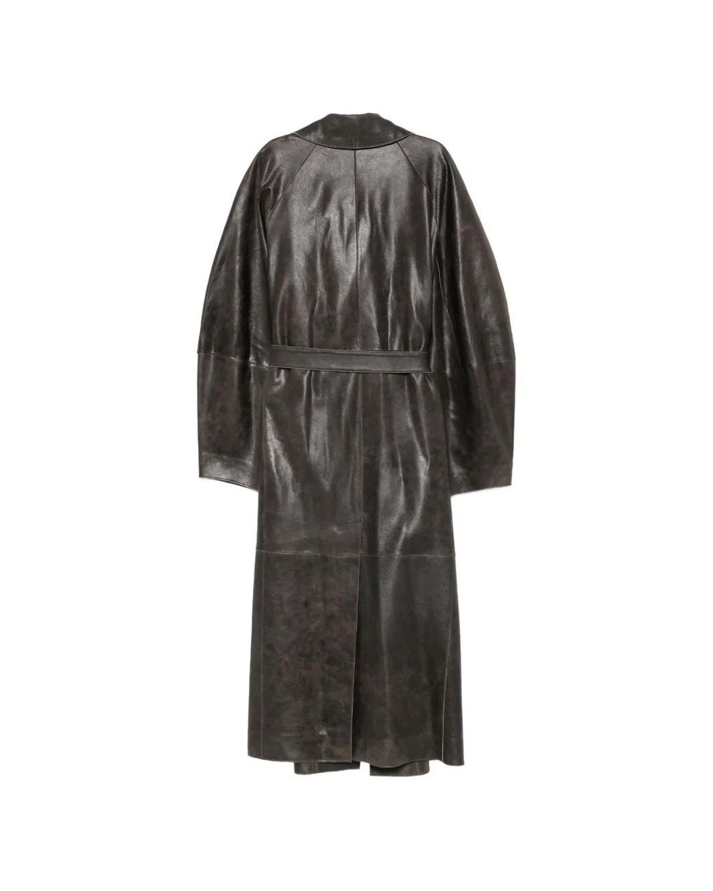 Alysi Black Belted Notched-Lapel Coat