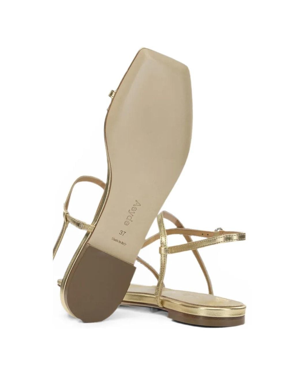 Aeyde White Ella Flat Leather Sandals