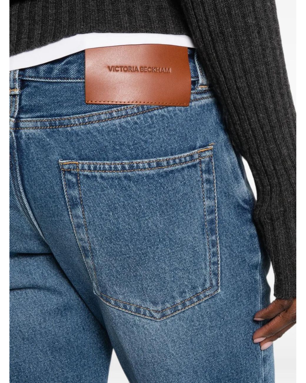 Victoria Beckham Blue Straight-Leg Jeans