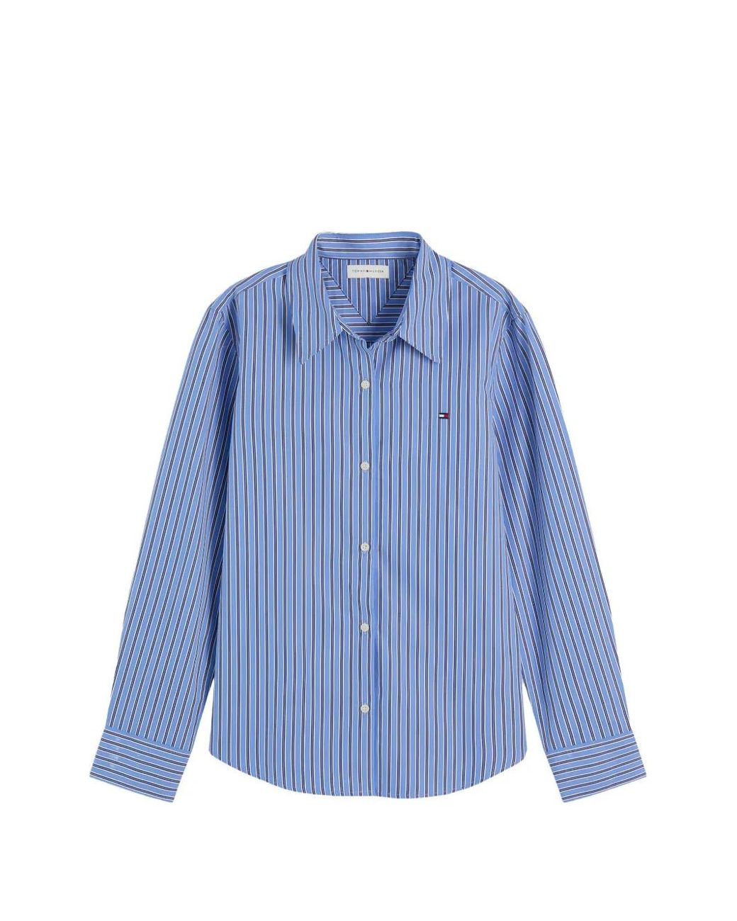 Tommy Hilfiger Blue Chemise À Rayures Verticales