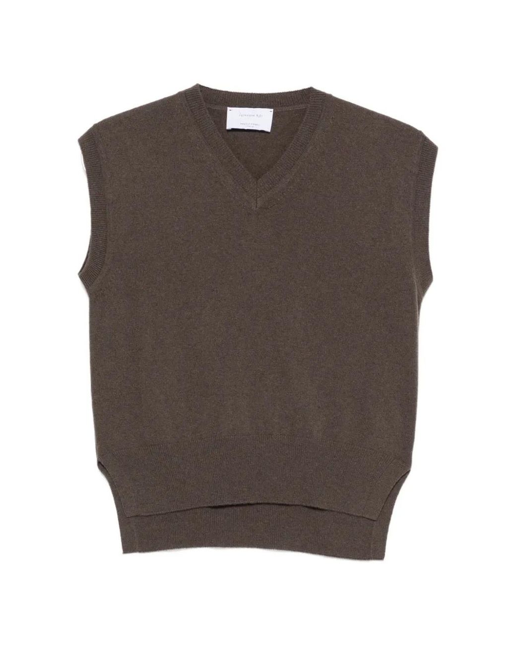Daniele Fiesoli Brown V-Neck Vest