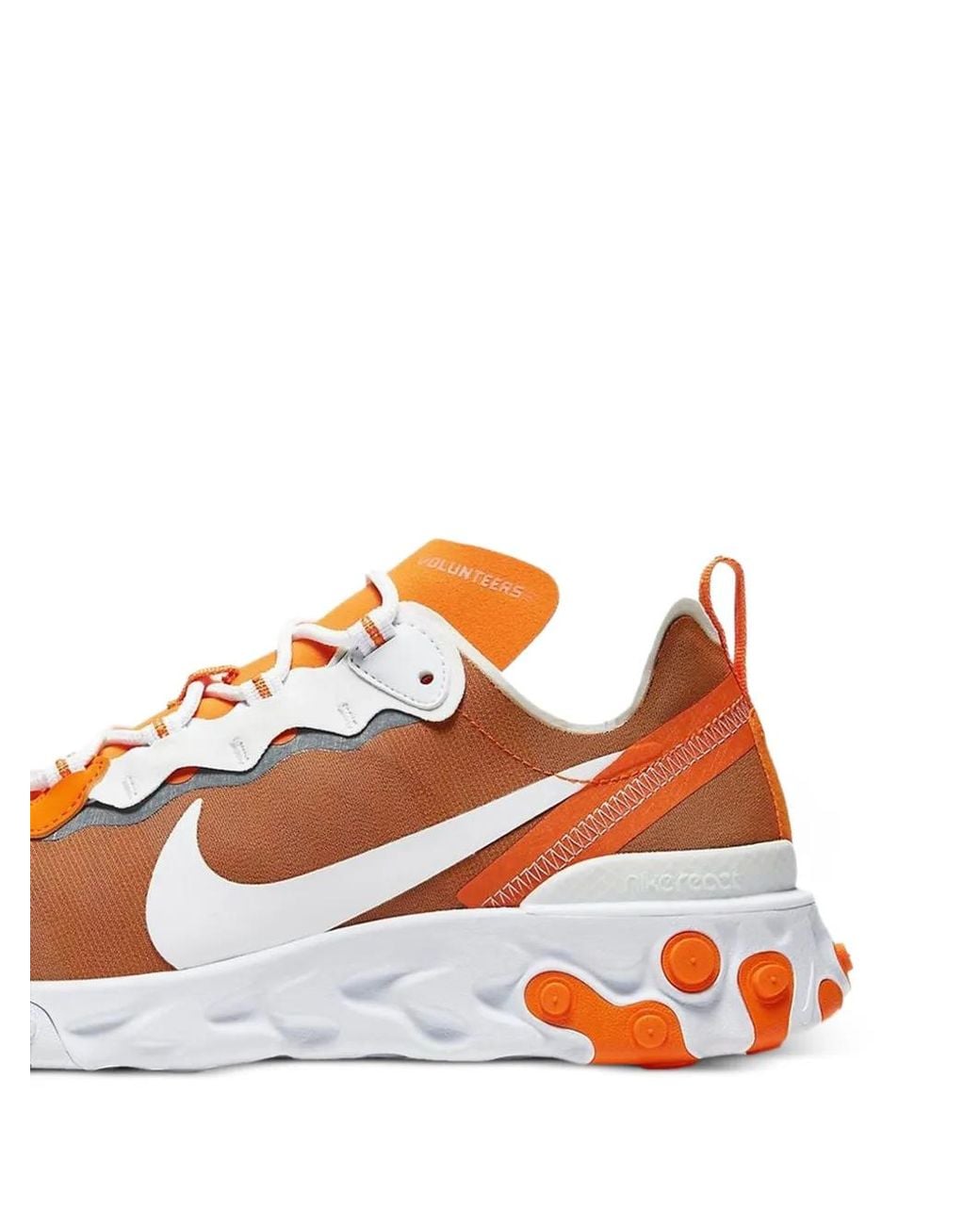 Nike Orange React Element 55 Lace-Up Sneakers for men