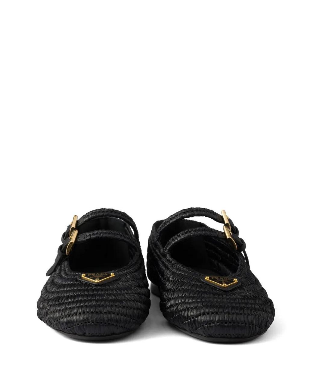 Prada Black Gehäkelte Ballerinas