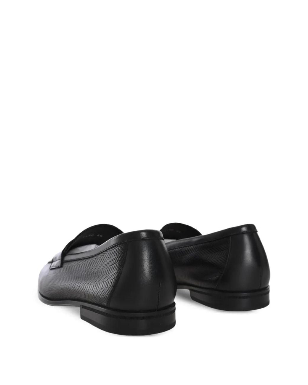Doucal's Black Leather Loafers for men