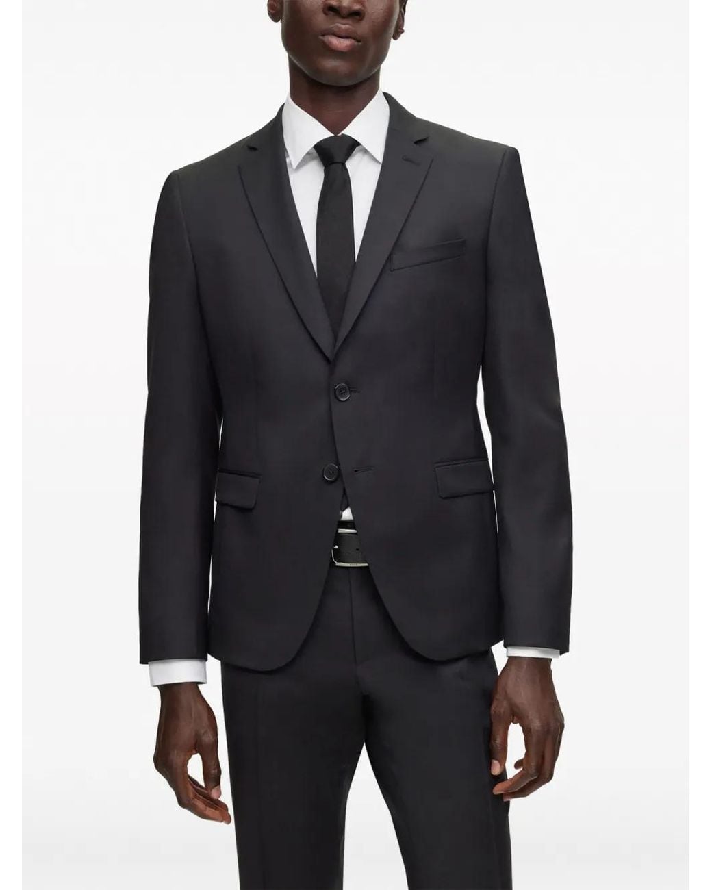 Boss Black Virgin-Wool Single-Breasted Blazer for men