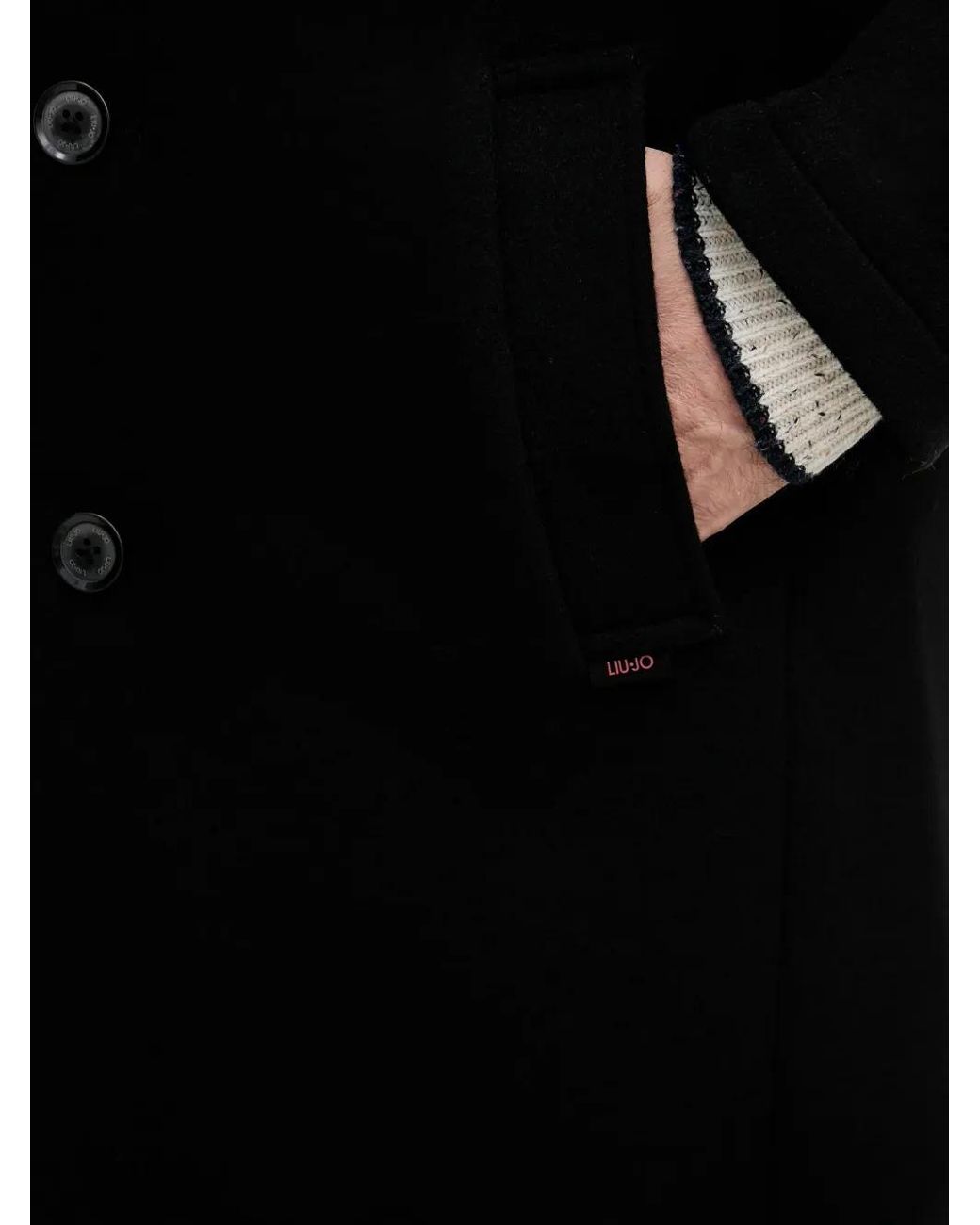 Liu Jo Black Single-Breasted Coat for men