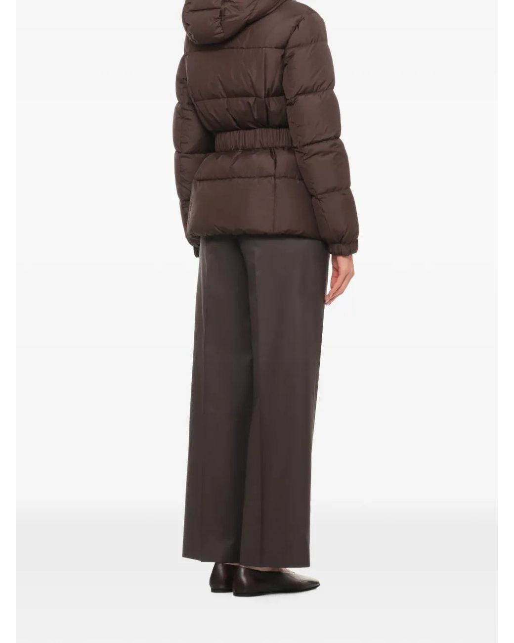 Peserico Brown Hooded Puffer Jacket