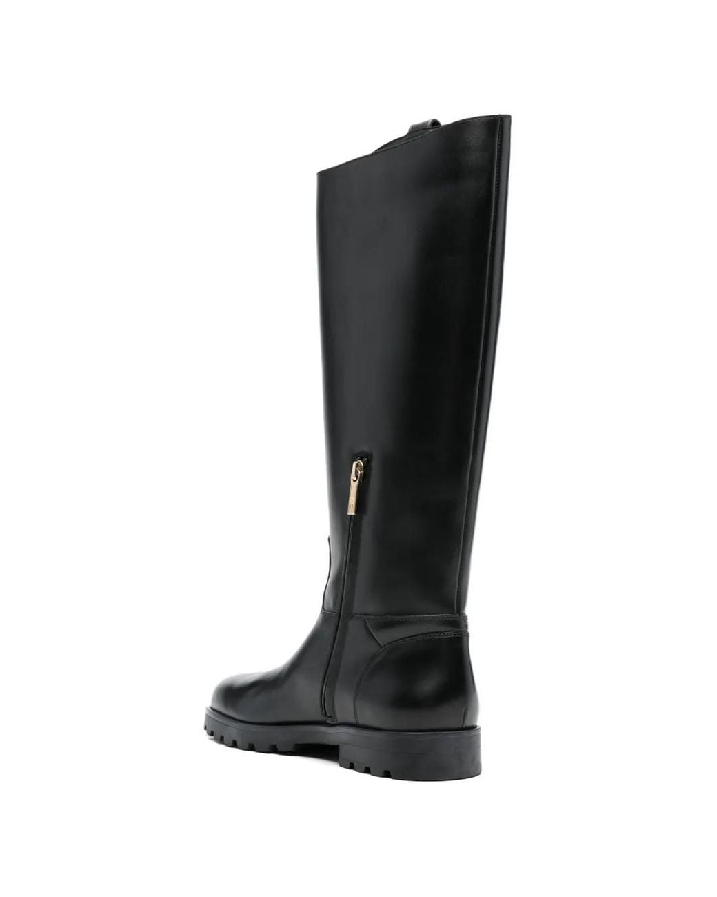 Santoni Black Leather Boots