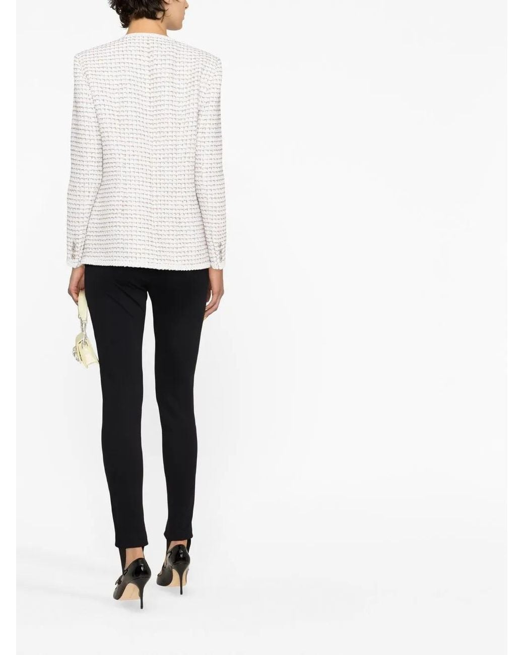 Alessandra Rich White Tweed Fitted Jacket - Women's - Cotton/polyamide/polyester/pvcviscose