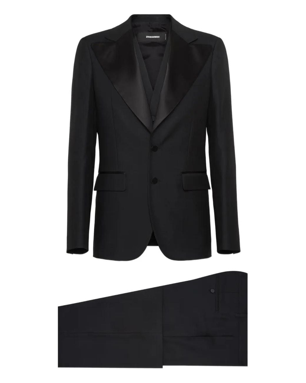 DSquared² Black 70's Tuxedo Suit for men