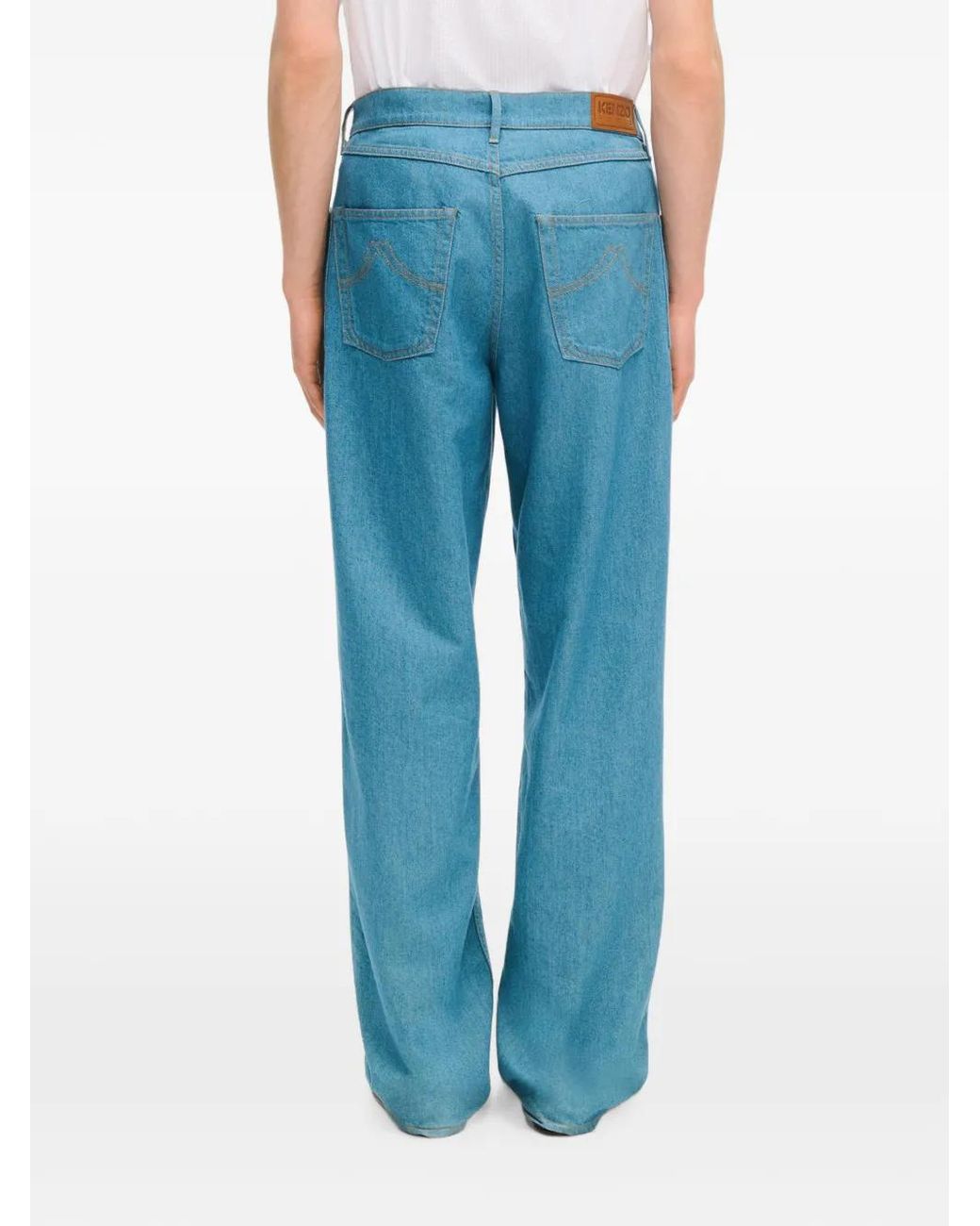 KENZO Blue Rinse-Wash Loose-Fit Jeans for men