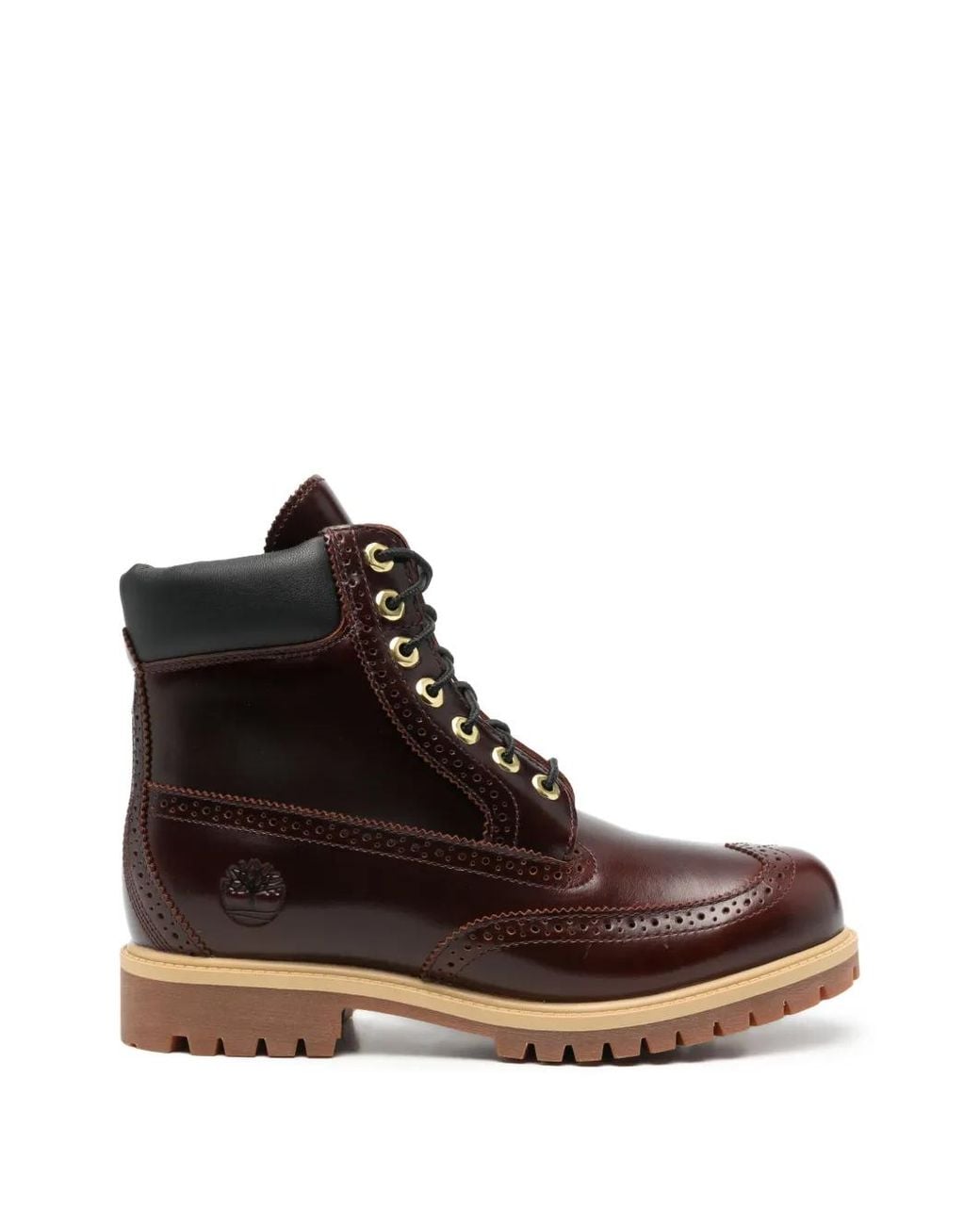 Timberland Brown Brogue-Detail Leather Boots for men