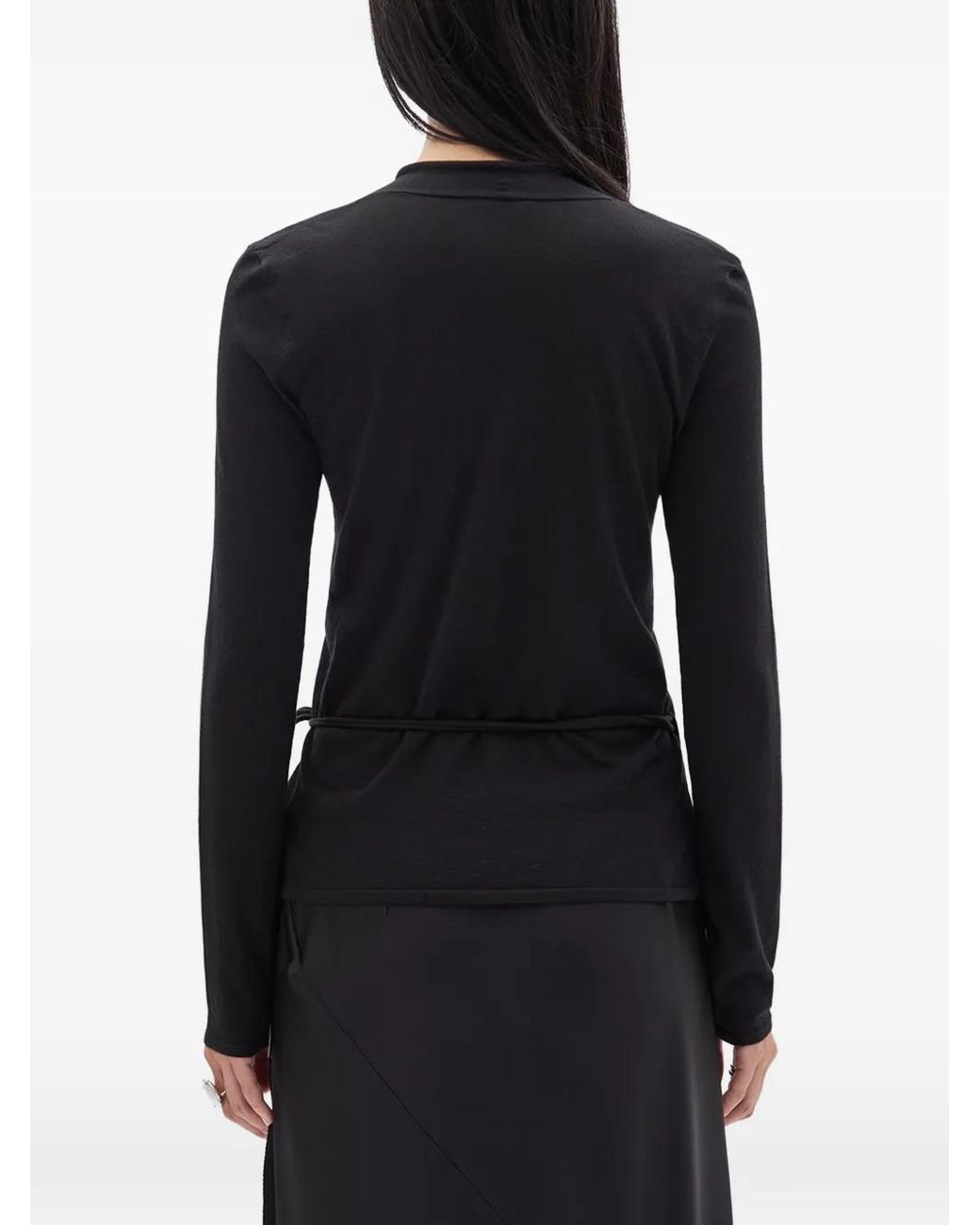 Ann Demeulemeester V-Neck Cardigan in Black | Lyst