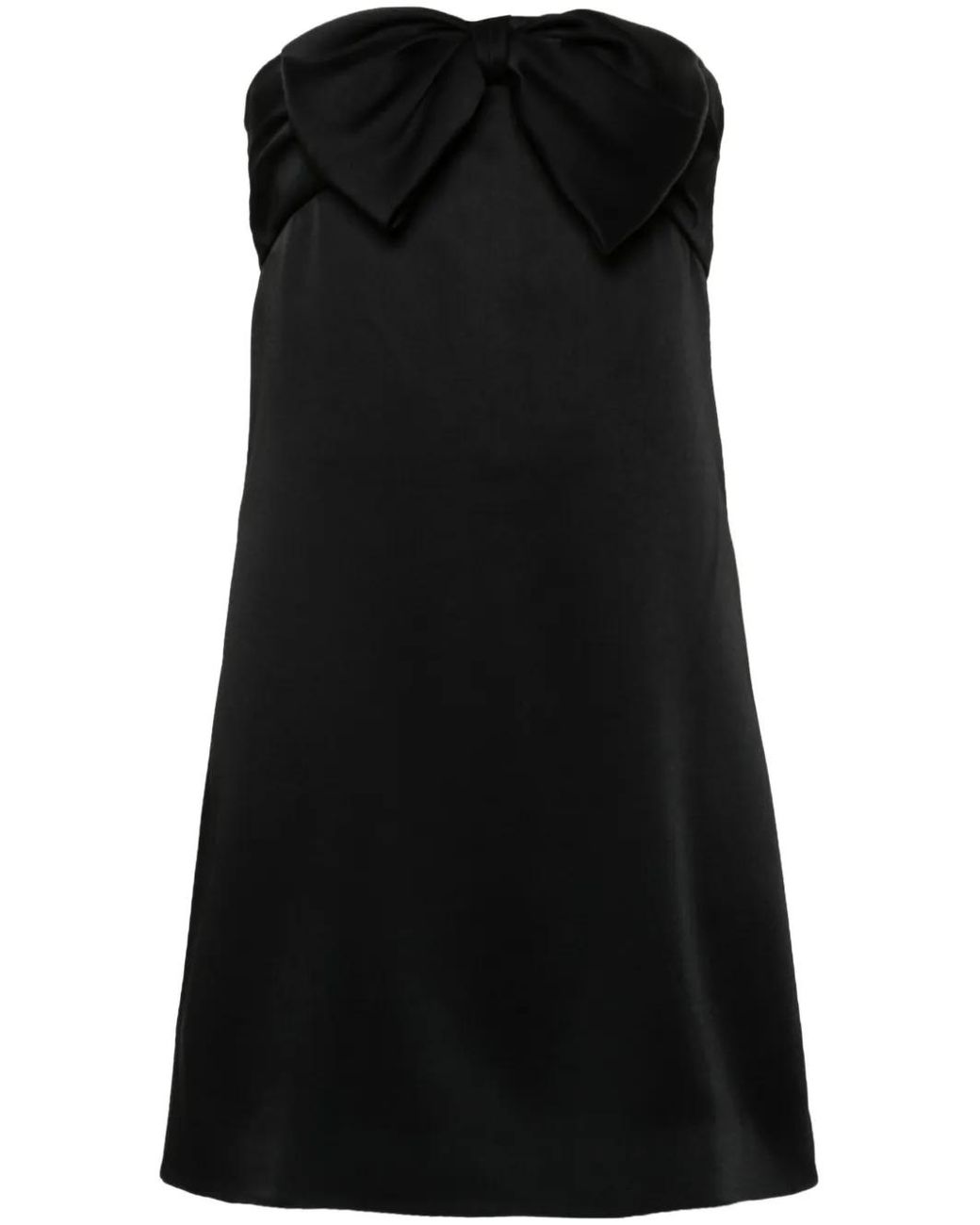 Saint Laurent Black Mini Dress With Bow