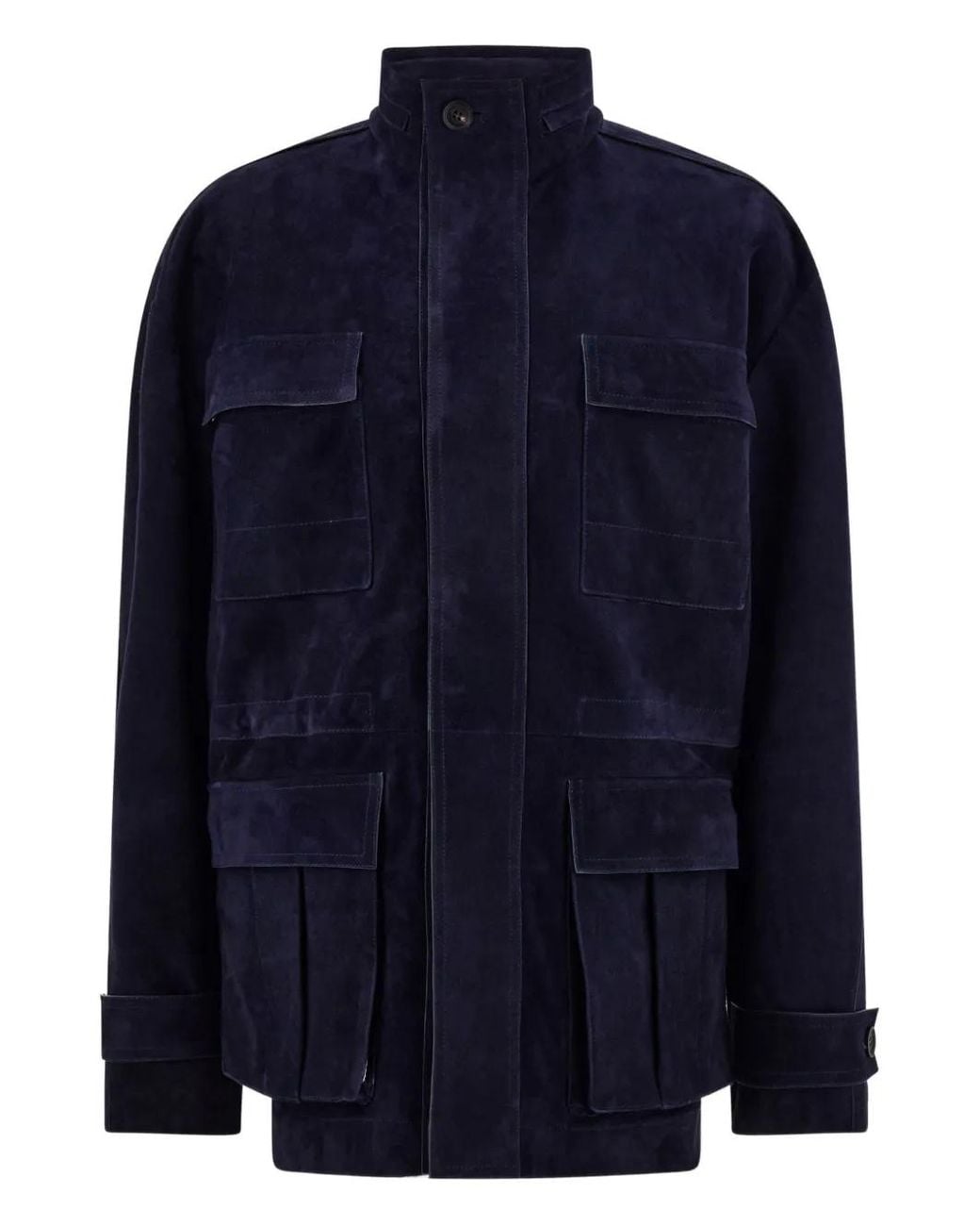 Ferragamo Blue Suede Blouson for men
