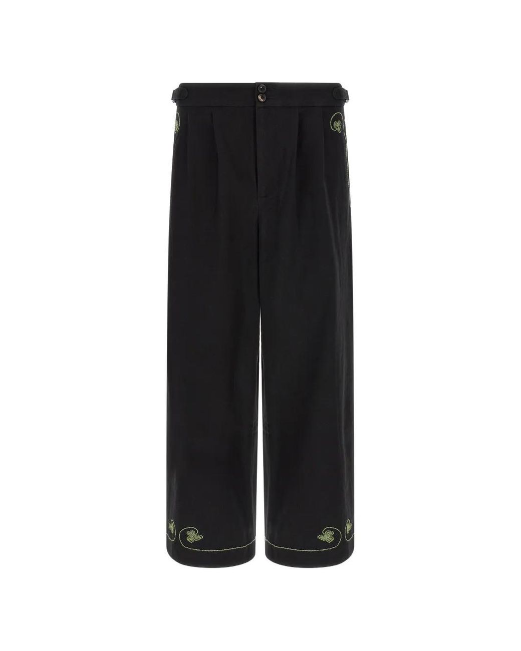 Bode Black Button-Fastening Trousers for men
