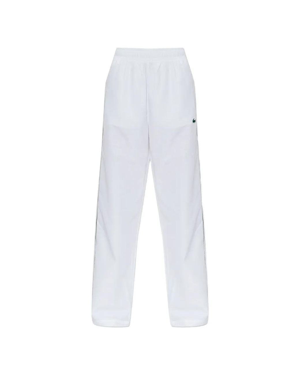 Lacoste White Logo-Patch Sport Track Pants