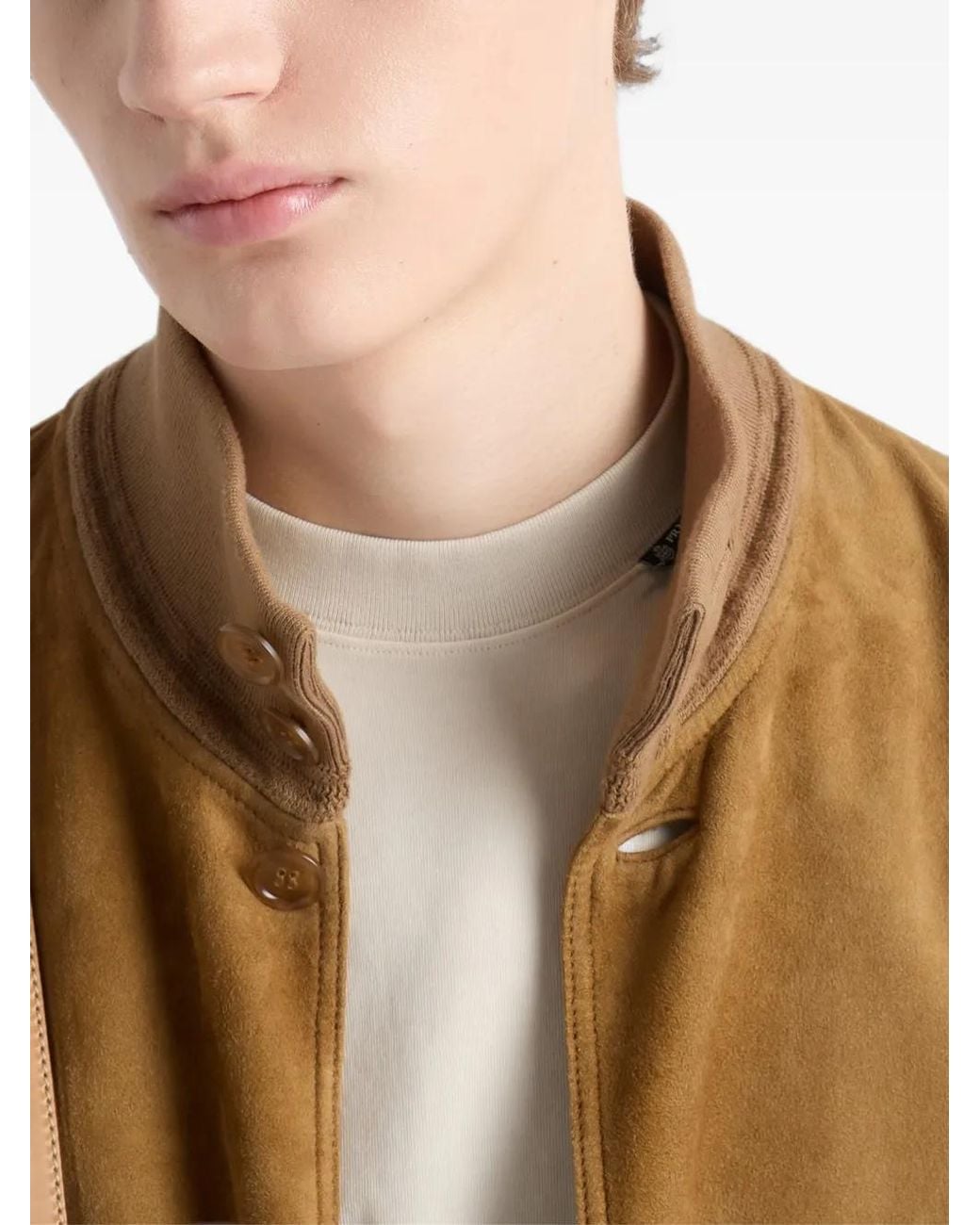 Prada Brown Veste En Daim for men