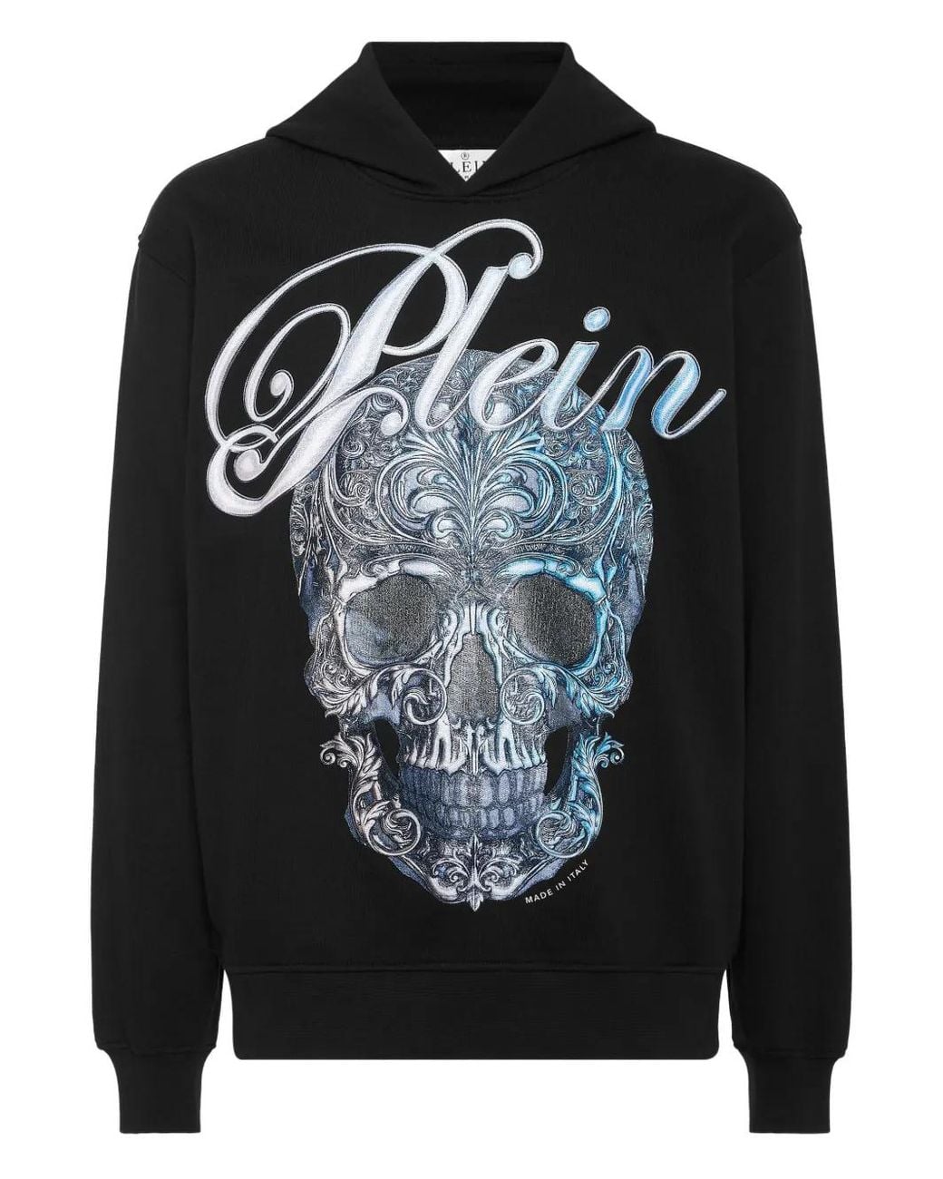 Philipp Plein Black Hoodie Gradient Skull for men
