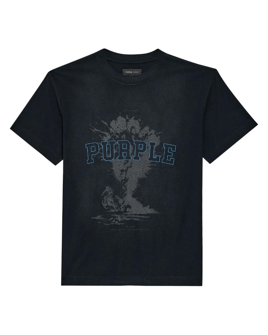 Purple Brand Black Logo-Print Cotton T-Shirt for men
