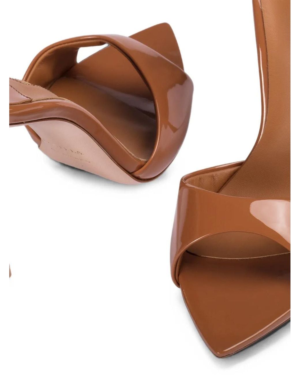 Le Silla Brown Bella Patent-Leather Sandals